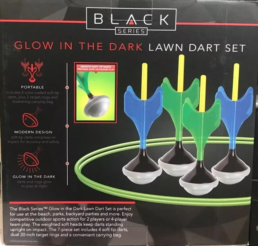 BLACK SERIES Glow in The Dark Soft Tip Lawn Darts Game Set